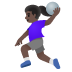 woman playing handball, dark skin tone